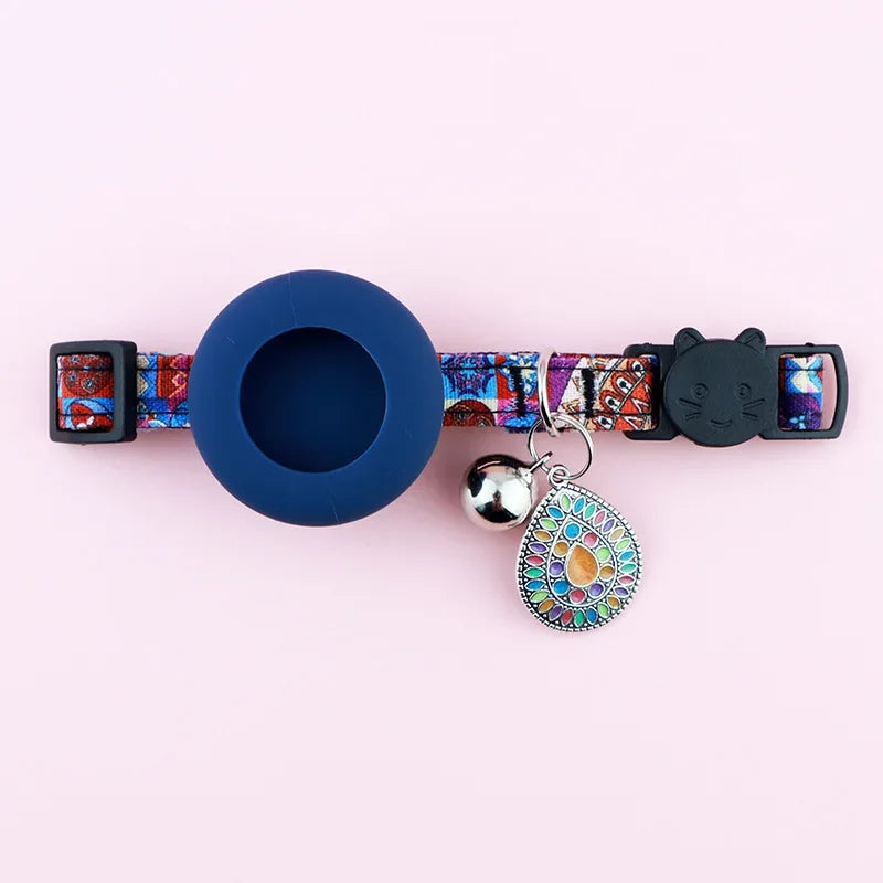 Airtag Cat Collar,Integrated GPS Cat Collar with Air Tag Holder & Bell,Adjustable Breakaway Cat Collar for Girl Boy Cats Puppies