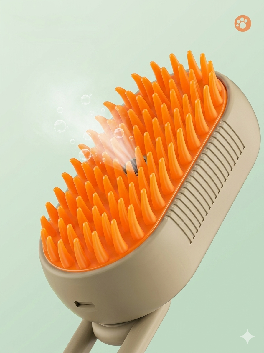 Peine Eléctrico con Spray para Perros y Gatos – Elimina Pelo Suelto, Masajea y Reduce la Estática