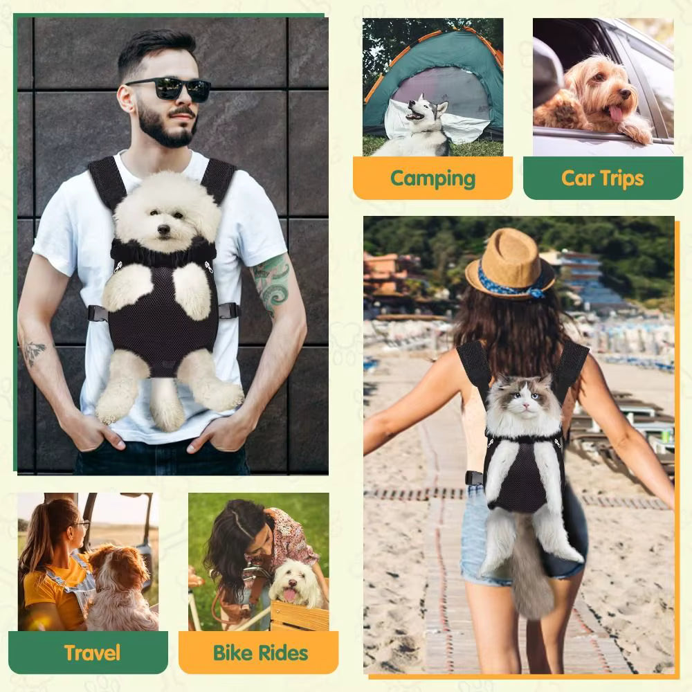 Mochila Transportadora para Mascotas – Malla Transpirable para Perros y Gatos Pequeños